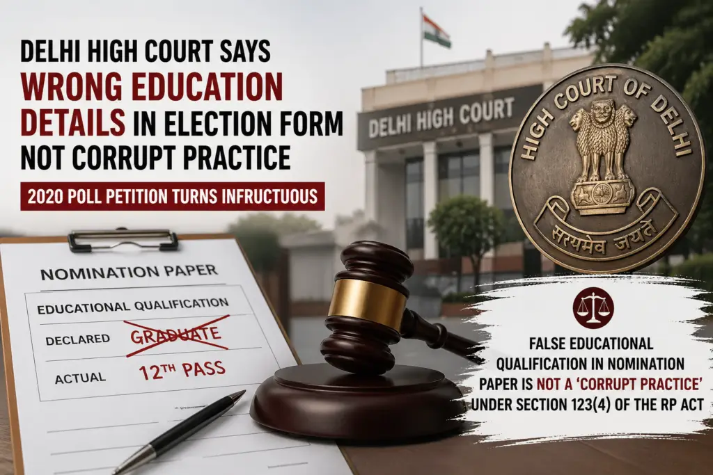 False Educational Qualification in Nomination Paper is Not a ‘Corrupt Practice’