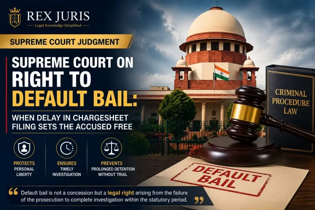Supreme Court on Right to Default Bail: When Delay in Filing Chargesheet Sets the Accused Free