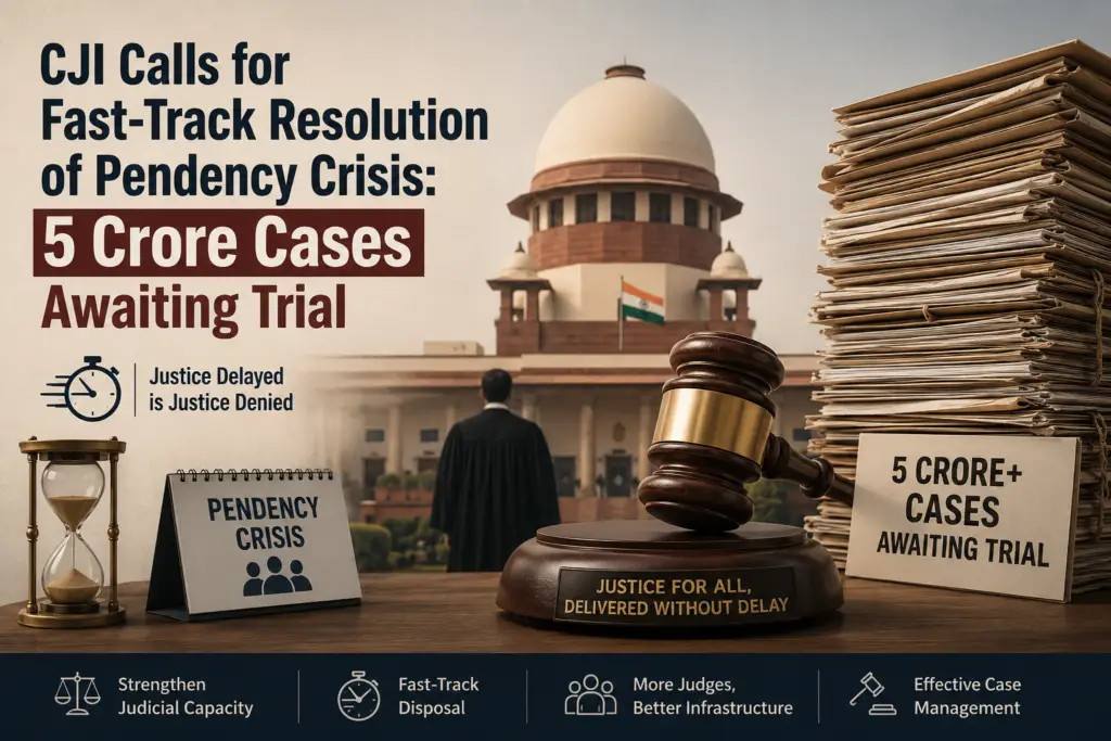 CJI Calls for Fast-Track Resolution of Pendency Crisis: 5 Crore Cases Awaiting Trial