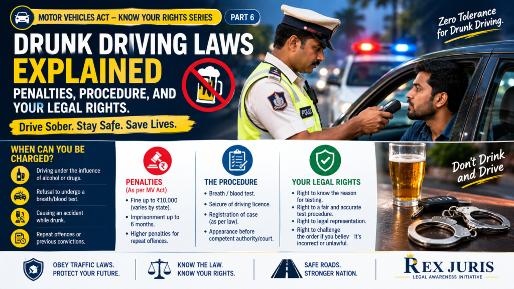 Drunk Driving Laws Explained in India: Penalties, Procedure, and Your Legal Rights